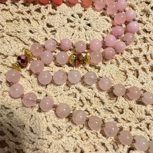 PINK OMBRE Handmade Semi Precious 8mm Gemstone 108 Bead Mala Necklace - Picture 7 of 14